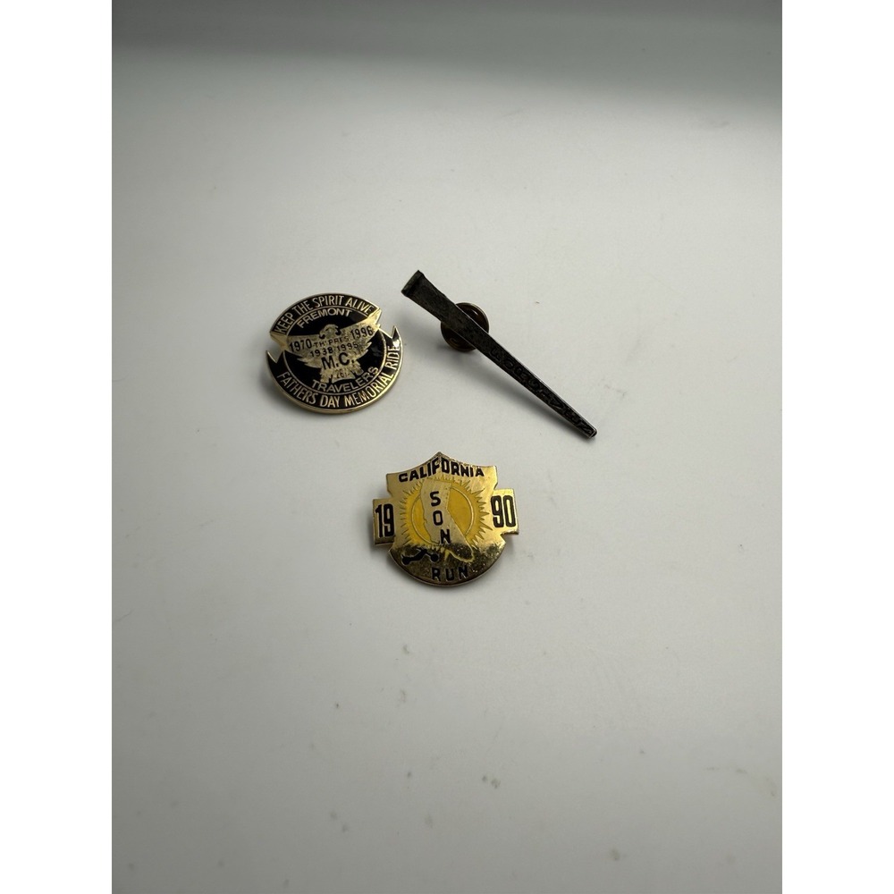 Lot of 3 Motorcycle / Biker‎ Lapel / Vest Pins 1990s